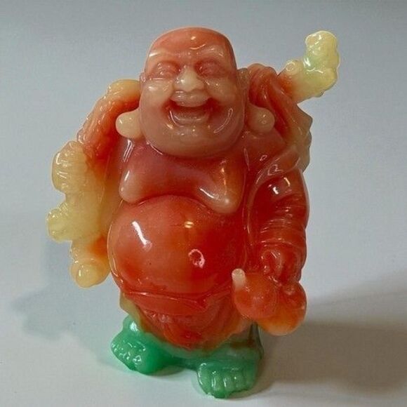 VTG Chinese Collectible Figurine Buddha Lucky Wealth & Good Fortune Statue 3.5" - Picture 1 of 11